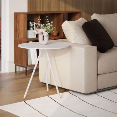 Imagem de Mesa Lateral Decorativa Gabriela  Redonda Branco - Up Home, BRANCO