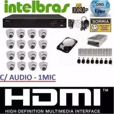 Imagem de Kit 16 Cameras Internas Infra Dvr 16 Canais Intelbras HD 2 Tb - Intelb