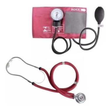 Imagem de Kit Esfigmomanômetro Premium + Estetoscopio Rappaport Vinho