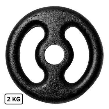 Imagem de Anilha de Ferro Fundido Pintada 2 Kg Preto - SEPO