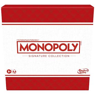 Imagem de Monopoly Signature Collection Jogo de tabuleiro familiar para 2 a 6 jogadores, embalagem e componentes premium, armazenamento em caixa, jogo para a família a partir de 8 anos