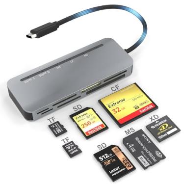 Imagem de Leitor de cartão multicartão USB C, XD/MS/SD/TF/CF Tipo-C 5Gps adaptador de cartão de imagem 7 em 1 XD de alta velocidade para cartão SDXC TF Micro SD CF MS MMC, adaptador Sony Memory Stick Pro Duo