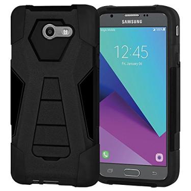Imagem de Amzer Capa protetora fina com suporte híbrido de camada dupla para Samsung Galaxy J3 Emerge - preta