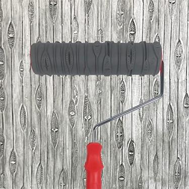 Imagem de Rolo de pintura com padrão de 25 cm para decoração de parede clássico tijolo em relevo textura rolo de borracha decorativo doméstico ferramenta de arte de pintura DIY para decoração de parede