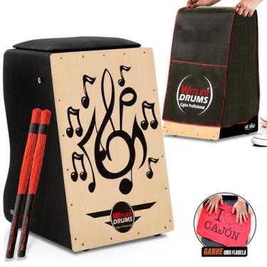 Imagem de Cajón inclinado elétrico  capa  vassourinhas  musical - g - WITLER DRU