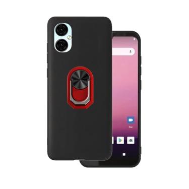 Imagem de DAMONDY Capa para BLU G34, capa fina BLU G34, suporte protetor de choque, suporte de 360 anéis, capa de telefone traseira defensora para BLU G34 - vermelha