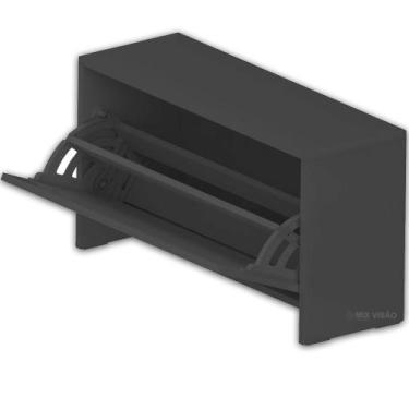 Imagem de Sapateira Com Porta Vai E Vem Empilhável - Preta - Multivisão, Preto