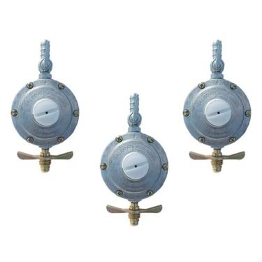 Imagem de Kit 3 Regulador De Gás Industrial Aliança 506/38 Vazão 5kg/h