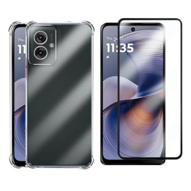 Imagem de Capa Capinha Case Anti Impacto Transparente Premium Silicone + Película de Vidro 3D para Moto G55