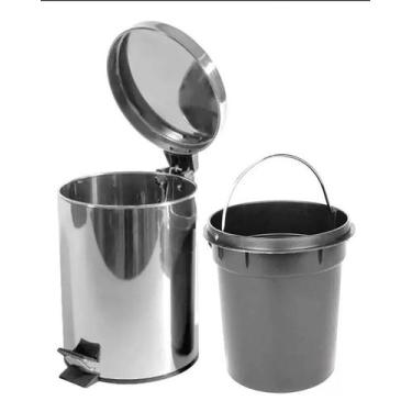 Imagem de Lixeira para escritório inox 3 litros com pedestral - BELAKAZA