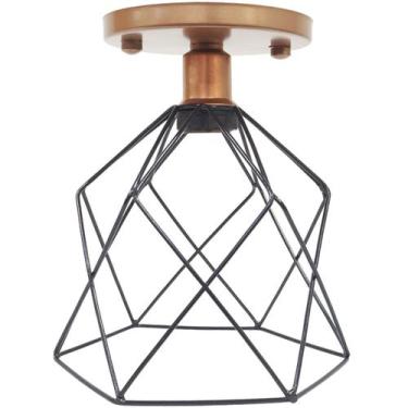 Imagem de Lustre Teto Plafon Industrial Aramado Cálice Retrô Luminária Sobrepor 