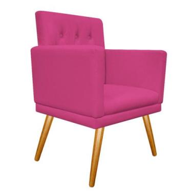 Imagem de Poltrona Decorativa Nanda Pés Palito Mel Sala de Espera Recepção Coran