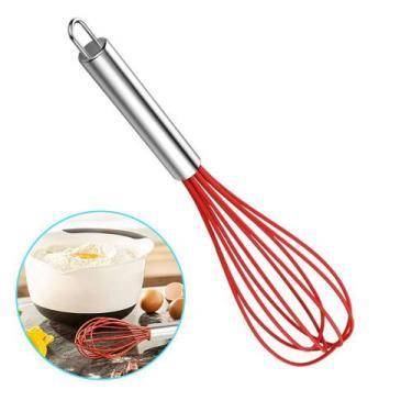 Imagem de Batedor De Ovos e Massas Fouet Manual Inox e Silicone 29,5cm - DAP