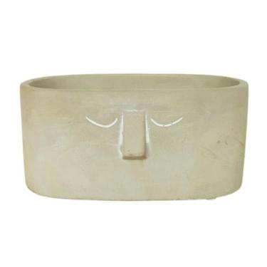 Imagem de Cachepot Face Oval Cimento 21x12x10cm Saldão - Lila Home
