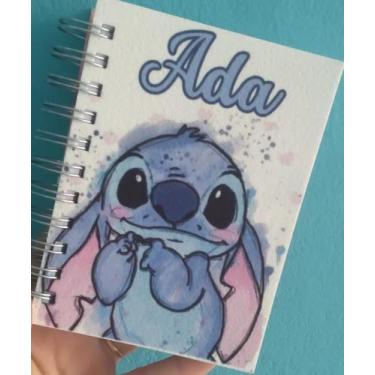 Imagem de Agenda Personalizada Permanente 15.5 x 11cm Stitch Aquarela Com Seu No