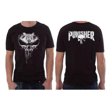 Imagem de Camiseta The Punisher Justiceiro Frente Costas Caveir - KING OF GEEK, 