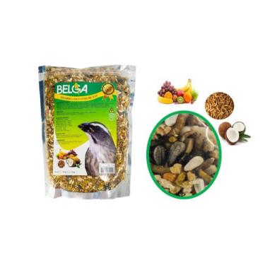 Imagem de 1 Ração Pássaro Preto Sábia Melros Pixarro Coco c/Frutas 500g Belga