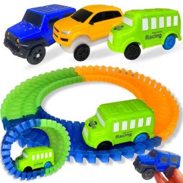 Imagem de Pista Gigante Montável Com 3 Carrinho Com Luz Loop Maluco - Europio