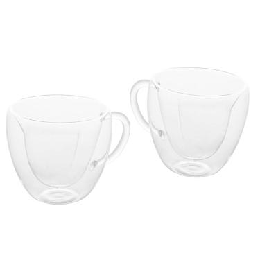 Imagem de Conjunto 2 Xícaras para Chá Dupla Parede de Vidro Borossilicato Resistente ao Calor Heart 230ml 1375 - Lyor