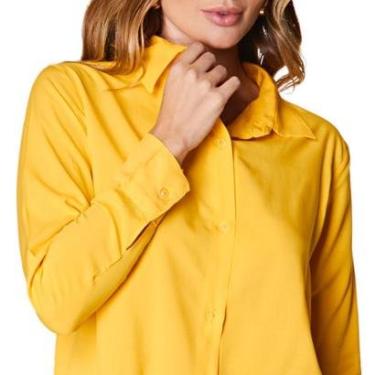 Imagem de Camisa Sem Bolsos Elegancia Com Manga Longa Uniforme Social-Feminino