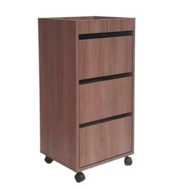 Imagem de Carrinho Auxiliar Multiuso 3 gavetas Mdf amadeirado - Lux Móveis