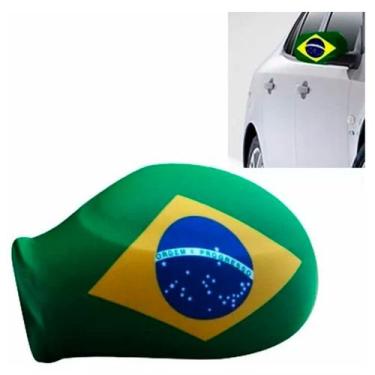 Imagem de Par de Capas Bandeira do Brasil Para Retrovisor Ajustável - Rutmar
