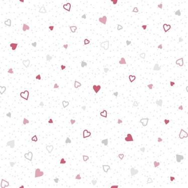 Imagem de Papel De Parede Adesivo Lavável sala Coração Rosa Azul Fofo 10m - DELI