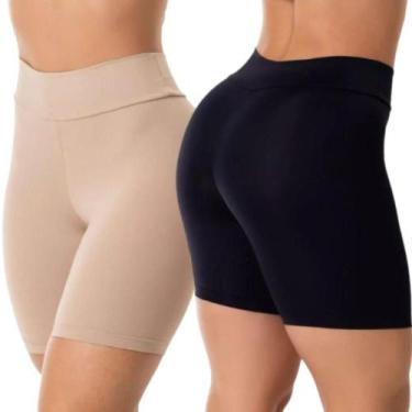 Imagem de Kit 2 Short Anagua Segunda Pele Feminino Cintura Alta Não Marca Confor