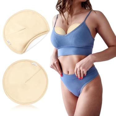 Imagem de Pacote de óleo de rícino para seios, 2 peças, almofada de mamona orgânica reutilizável para mulheres, óleo de rícino de algodão macio, almofadas de amamentação antivazamento de óleo de rícino (óleo