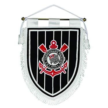 Imagem de Flâmula Oficial Corinthians - Preto e Branco, 29 x 24 cm - Corinthians