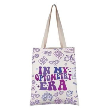 Imagem de VAMSII Presentes optometristas para mulheres In My Optometry Era, Sacola Ophthalmic Tech Gifts Optometry Graduation Gifts Bolsa de supermercado, Bege, 14 inches (width) x 15.2 inches (length) x 0.2