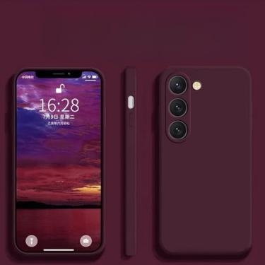 Imagem de Para S24 S23 S22 Ultra Plus Capa de silicone líquido para Samsung Galaxy S24 S23 S22 S 23 Ultra Plus S24Ultra Capa de telefone, ameixa, para Galaxy S24
