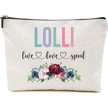 Imagem de AcevedoDesign Bolsa de maquiagem Lolli Live Love Spoil, presentes para o Dia das Mães dos netos, bolsa de viagem, ideia de presente Lolli para aniversário, bolsa de viagem Lolli, novo presente Lolli,