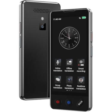 Imagem de Dispositivo tradutor de idioma AI, gravador de voz, tradução de voz em tempo real bidirecional, suporta 139 idiomas, ChatGpt online/offline, gravação e tradução de fotos com tela sensível ao toque HD