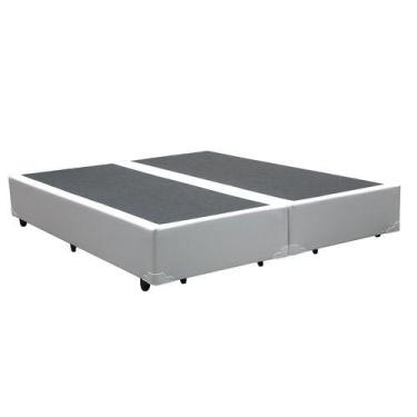 Imagem de Cama Box Queen 158 Bipartido Bello Box - Tecido Sintético Branco, 3 me