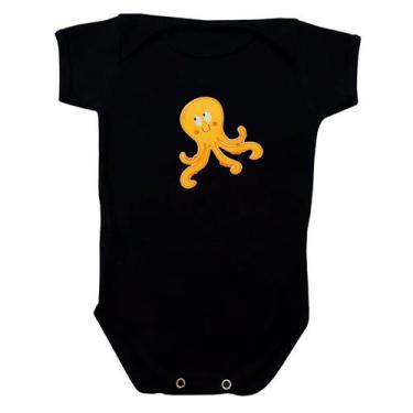 Imagem de Body Bebê Manga Curta Polvo  - Mellane Baby, Preto, M