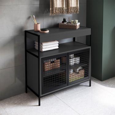 Imagem de Gabinete de Banheiro Industrial Avis 2 PT Preto
