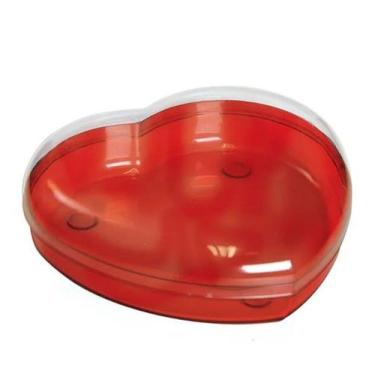 Imagem de Caixa Acrílico Coração Vermelho 16,8x15x4,5 C/1 Und 18700019 - CROMUS