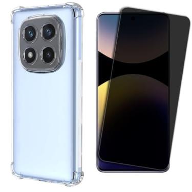 Imagem de Kit Capa Anti Impactos para Xiaomi Redmi Note 14 Pro 5G, Película 5D Privacidade Anti-Curioso, Kit Aplicação, Case Proteção da Câmera, Bordas Antiquedas