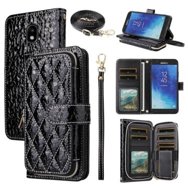 Imagem de Furiet Argyle Capa carteira para Samsung Galaxy J7 Star J 7 Crown 7J Refine 2018 J7V V 2ª geração com tiracolo/alça de pulso suporte com zíper bolsa à prova de choque para celular Aura S767VL SM J737V