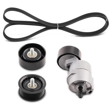 Imagem de maXpeedingrods Tensionador de correia e polia intermediária Kit de correia serpentina para Hyundai Santa Fe/Tucson 2010-2014, para Sonata 2006-2014, para Kia Forte/Koup 2010-2013, para