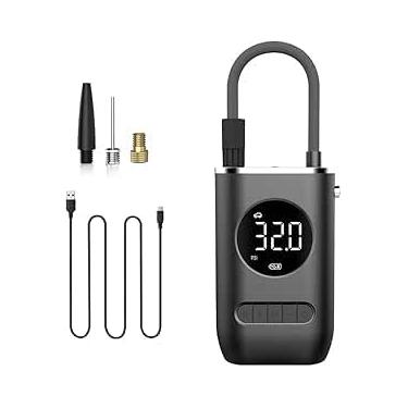 Imagem de Mini Compressor de ar portátil com inflador de pneu mini com bateria recarregável de 4000 mAh, bomba de pneu, bomba de ar calibre de pressão para carro bicicleta motocicleta bola inflável