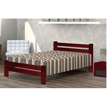 Imagem de Cama Queen Size Piazza de Madeira Maciça Tauari - Cor Mogno