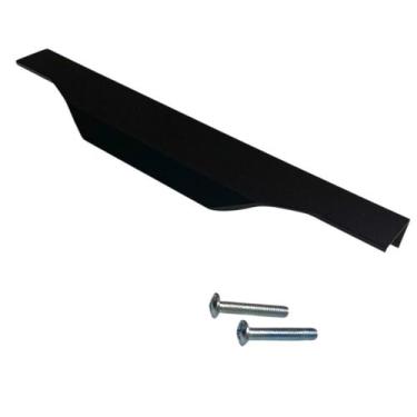 Imagem de Kit 8 Peças Perfil Puxador Slim Alumínio para Móveis 20 cm Preto - RIK