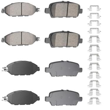 Imagem de ILONPA Conjunto de pastilhas de freio a disco de cerâmica dianteiras traseiras para INFINITI JX35 2013, para Nissan Murano 2015-2022, Pathfinder 2013-2020 8 peças