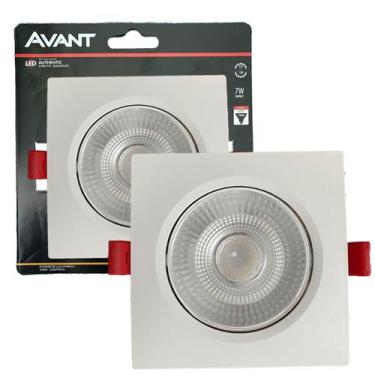 Imagem de 3 Spot Dicroica Led Quadrado 7w Cob Branco Quente 3000k - Avant