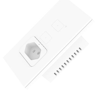 Imagem de Tomada Inteligente Com Interruptor Wi-fi 2 Botões Alexa E Google Bivolt