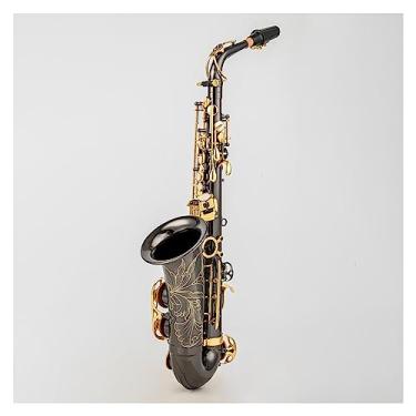 Imagem de Alto Eb Tune Saxofone Latão Preto Níquel Dourado Superfície Instrumento Musical E-Flat Sax
