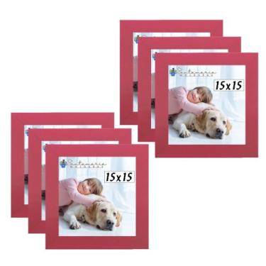 Imagem de Kit 6 Porta Retrado Molduras 15x15 Rosa - Santamaria Molduras