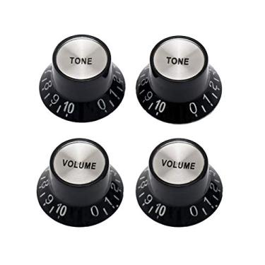 Imagem de Metallor — Botão elétrico de guitarra com botão de controle de velocidade de 2 tons, compatível com Epiphone Les Paul LP — Peças de reposição elétricas para guitarra, Black